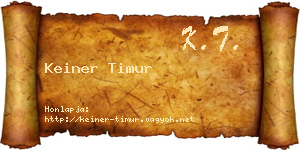Keiner Timur névjegykártya
